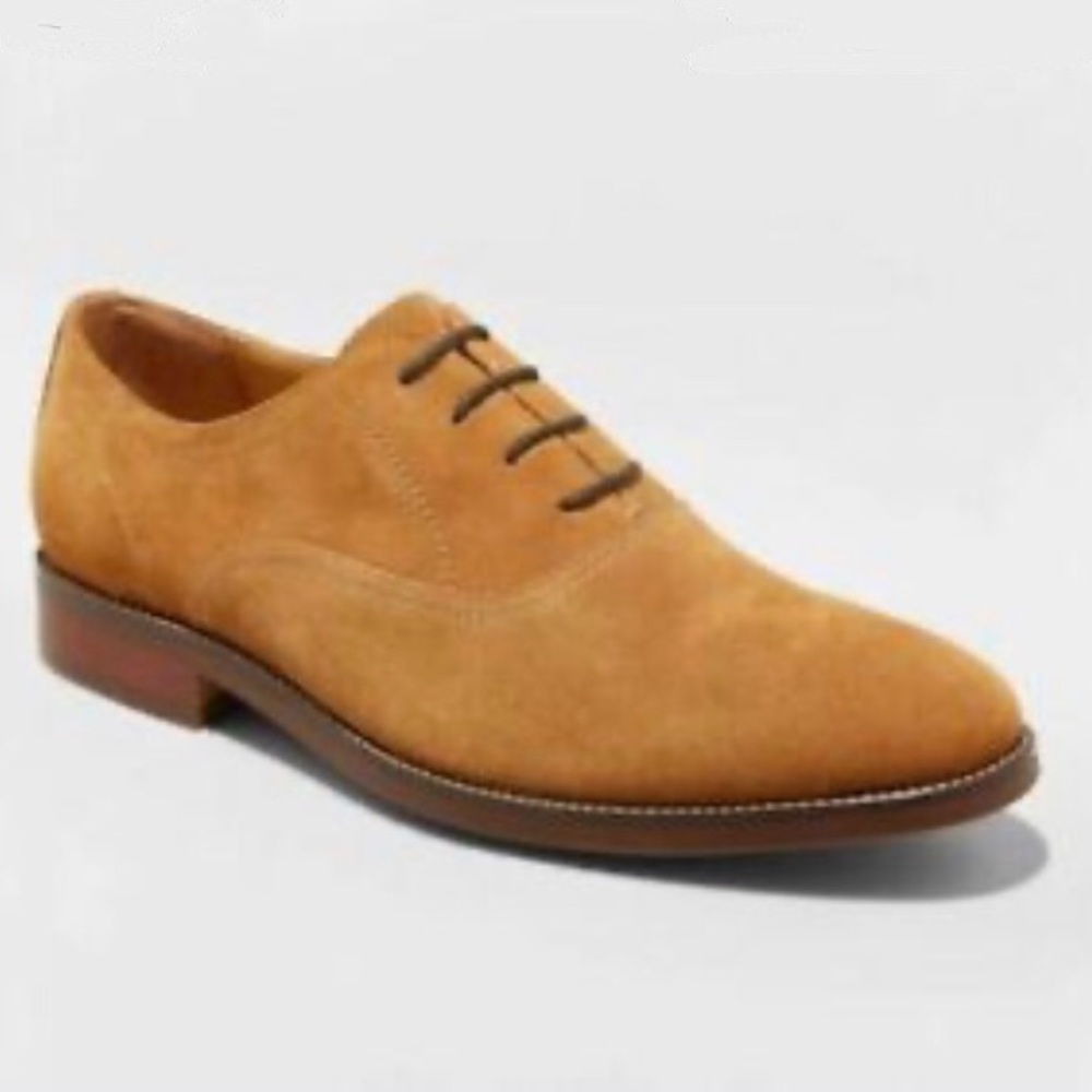 Goodfellow & Co Tan Genuine Suede Oxfords, NWT - Picture 3 of 4